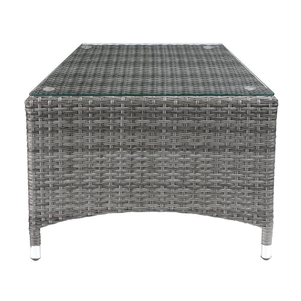 ACME Tashelle 3Pc Patio Bistro Set, Gray Fabric & Gray Wicker