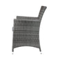 ACME Tashelle 3Pc Patio Bistro Set, Gray Fabric & Gray Wicker