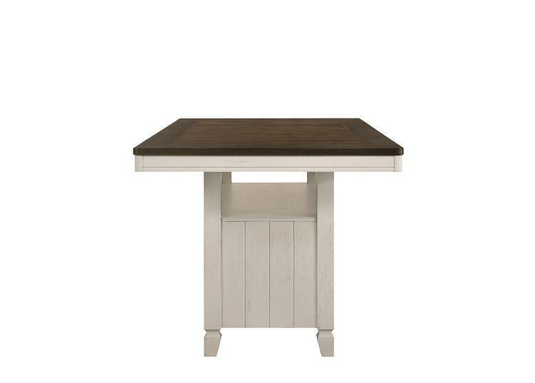 ACME Tasnim Counter Height Table, Oak & Antique White Finish