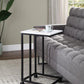 ACME Taurus Accent Table, White Printed Faux Marble & Black Finish