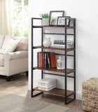 ACME Taurus Bookshelf, Rustic Oak & Black Finish