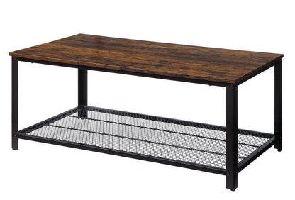 ACME Taurus Coffee Table, Rustic Oak & Black Finish