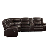 ACME Tavin Sectional Sofa (Motion), Espresso Leather-Aire Match