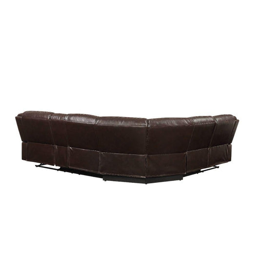 ACME Tavin Sectional Sofa (Motion), Espresso Leather-Aire Match