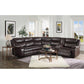 ACME Tavin Sectional Sofa (Motion), Espresso Leather-Aire Match