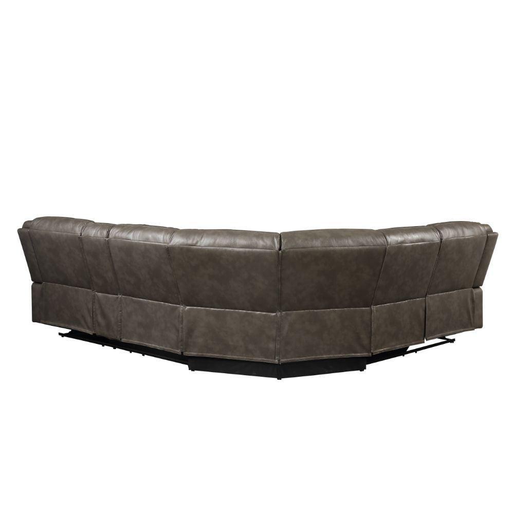 ACME Tavin Sectional Sofa (Motion), Taupe Leather-Aire Match