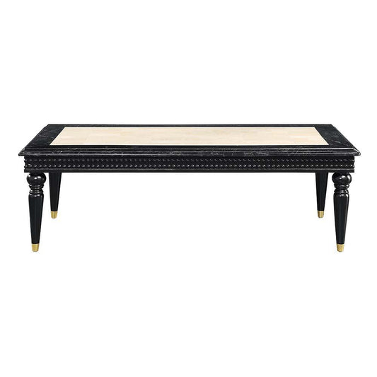 ACME Tayden Coffee Table w/Marble Top, Marble Top & Black Finish