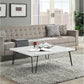Telestis Coffee Table, White Marble & Black