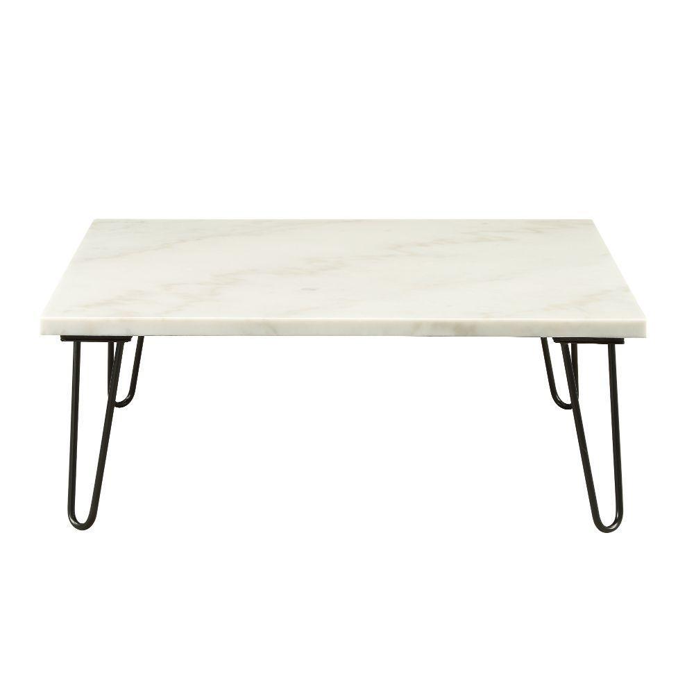 ACME Telestis Coffee Table, White Marble & Black