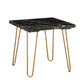 ACME Telestis End Table, Black Marble & Gold