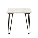 ACME Telestis End Table, White Marble & Black