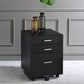 ACME Tennos Cabinet, Black & Chrome Finish