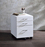 ACME Tennos Cabinet, White & Chrome Finish