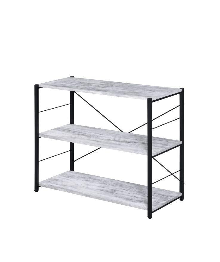 ACME Tesadea Bookshelf, Antique White & Black Finish