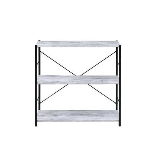 ACME Tesadea Bookshelf, Antique White & Black Finish