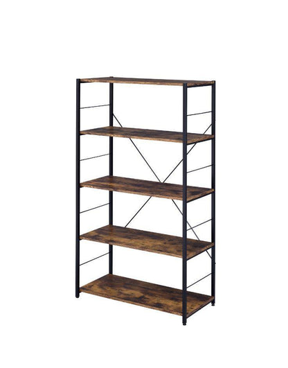 ACME Tesadea Bookshelf, Weathered Oak & Black Finish