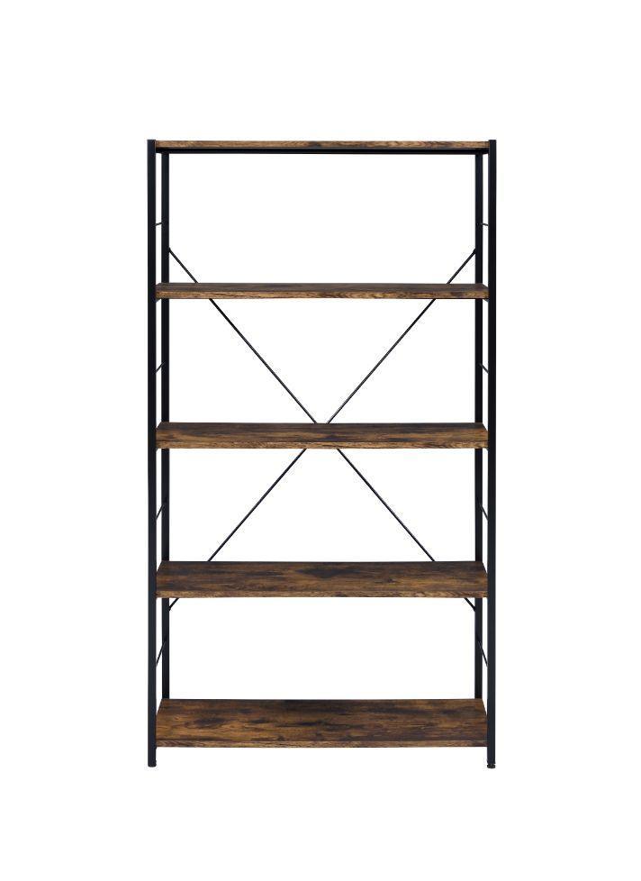 ACME Tesadea Bookshelf, Weathered Oak & Black Finish