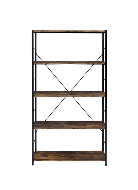 ACME Tesadea Bookshelf, Weathered Oak & Black Finish