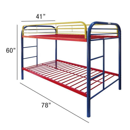 ACME Thomas Twin/Twin Bunk Bed, Rainbow