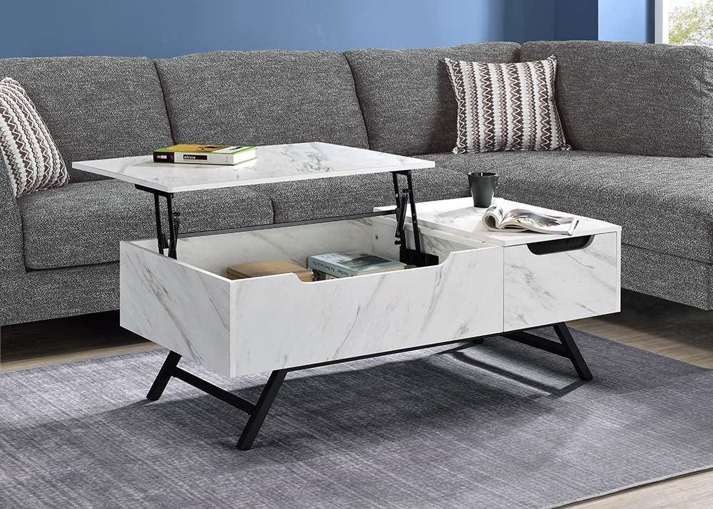 ACME Throm Coffee Table w/Lift Top, White Finish