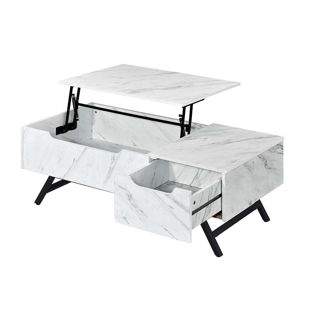 ACME Throm Coffee Table w/Lift Top, White Finish