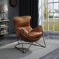 ACME Thurshan Accent Chair, Aperol Top Grain Leather & Black Finish