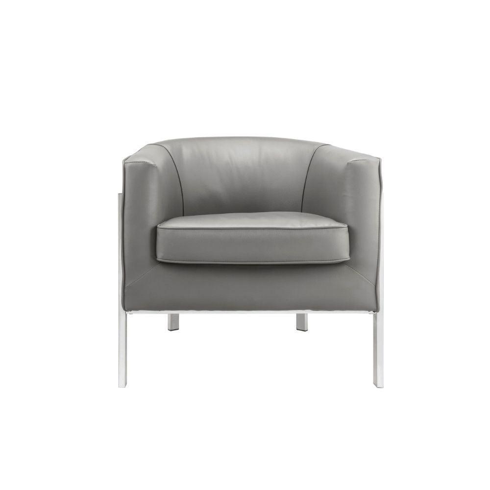 ACME Tiarnan Accent Chair, Vintage Gray PU & Chrome