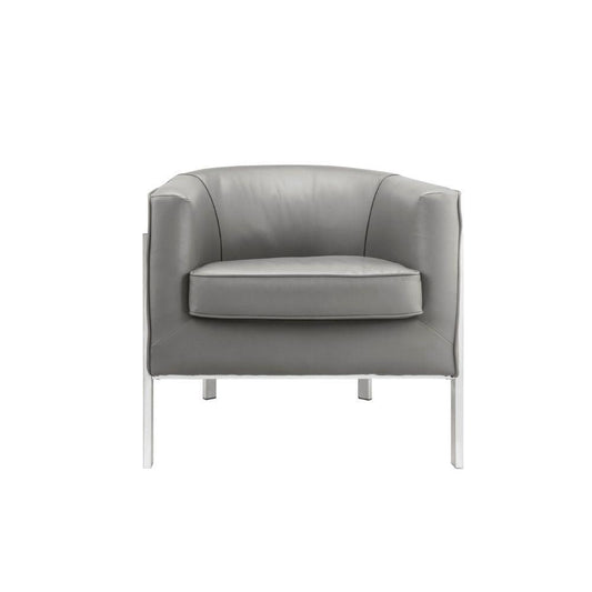 ACME Tiarnan Accent Chair, Vintage Gray PU & Chrome