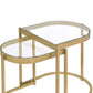 ACME Timbul Nesting Table, Clear Glass & Gold Finish