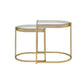 ACME Timbul Nesting Table, Clear Glass & Gold Finish