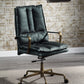 ACME Tinzud Office Chair, Dark Green Top Grain Leather