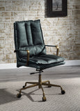 ACME Tinzud Office Chair, Dark Green Top Grain Leather