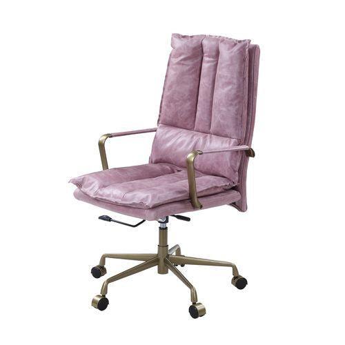 ACME Tinzud Office Chair, Pink Top Grain Leather