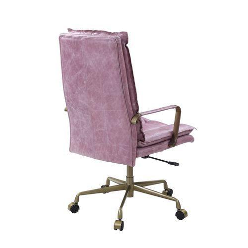 ACME Tinzud Office Chair, Pink Top Grain Leather