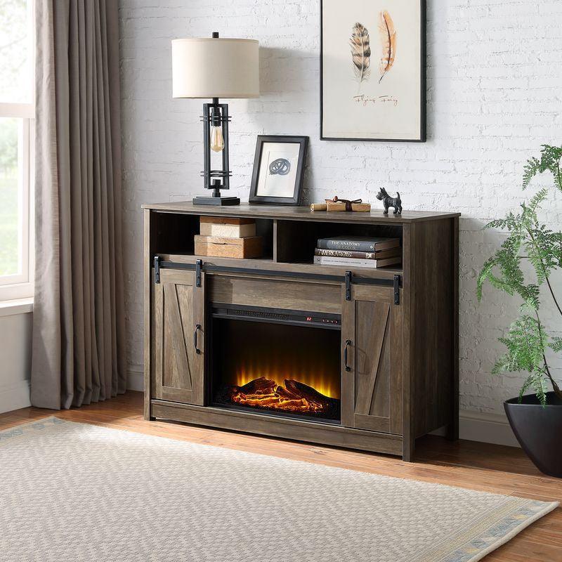 ACME Tobias Fireplace, Rustic Oak