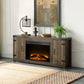 ACME Tobias Fireplace, Rustic Oak Finish