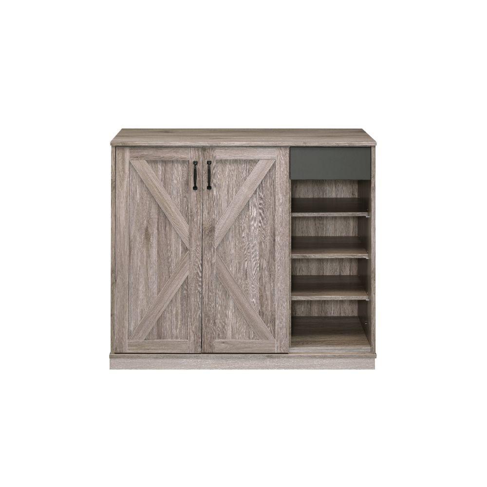 ACME Toski Cabinet, Rustic Gray Oak