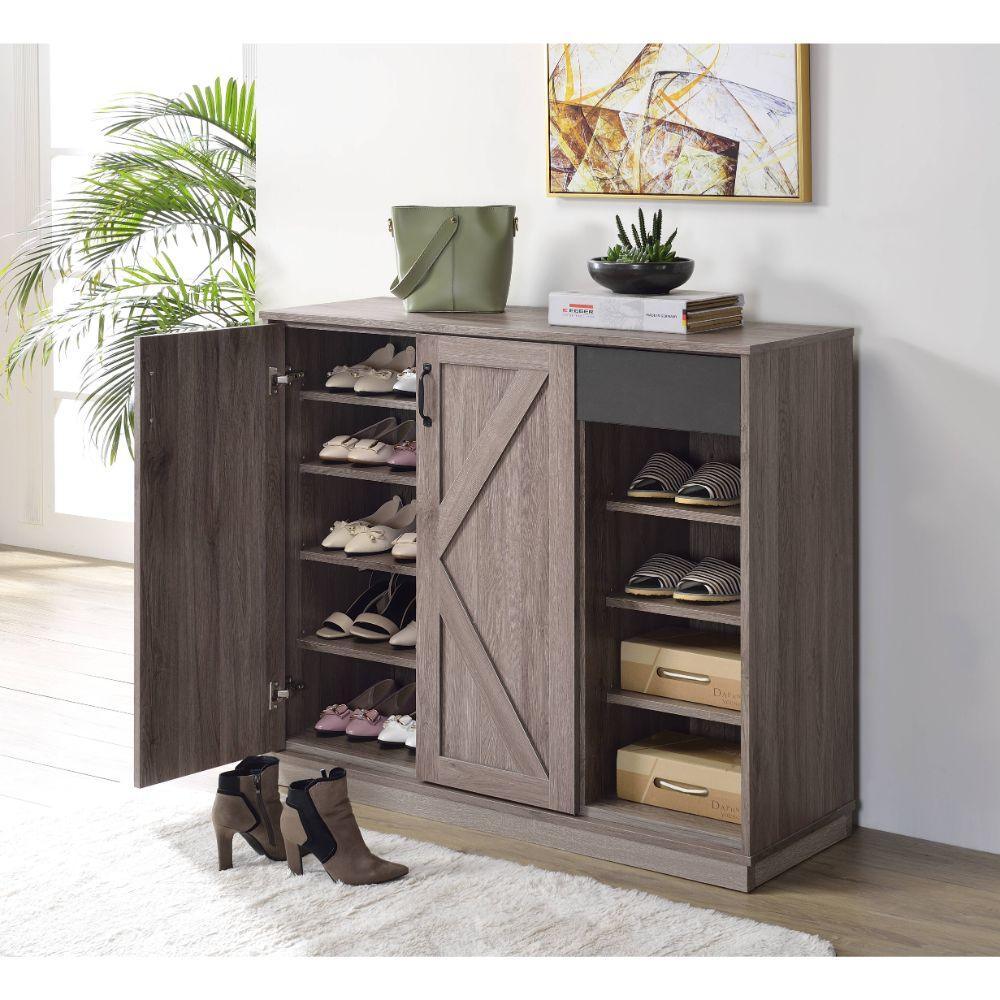 ACME Toski Cabinet, Rustic Gray Oak