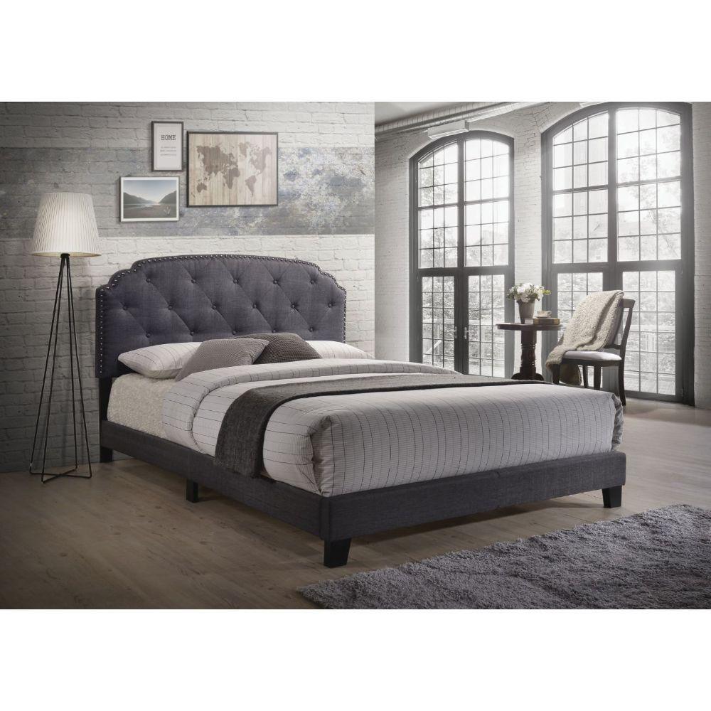 ACME Tradilla Queen Bed, Gray Fabric