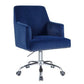 ACME Trenerry Office Chair, Blue Velvet & Chrome Finish