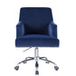 ACME Trenerry Office Chair, Blue Velvet & Chrome Finish