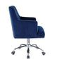 ACME Trenerry Office Chair, Blue Velvet & Chrome Finish