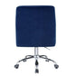 ACME Trenerry Office Chair, Blue Velvet & Chrome Finish