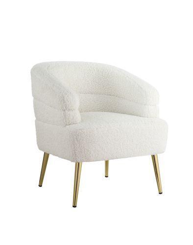 ACME Trezona Accent Chair, White Faux Sherpa