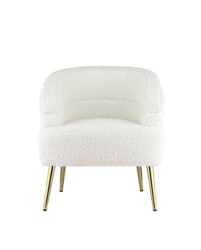 ACME Trezona Accent Chair, White Faux Sherpa