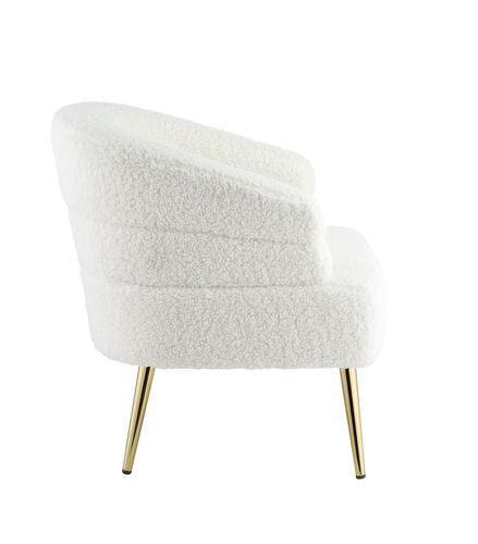 ACME Trezona Accent Chair, White Faux Sherpa