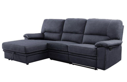 ACME Trifora Reclining Storage Sectional Sofa, Dark Gray Fabric