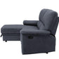 ACME Trifora Reclining Storage Sectional Sofa, Dark Gray Fabric