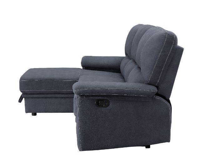 ACME Trifora Reclining Storage Sectional Sofa, Dark Gray Fabric