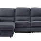 ACME Trifora Reclining Storage Sectional Sofa, Dark Gray Fabric